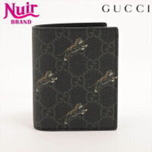 Gucci GG Supreme Compact Tiger Bi fold Wallet Black